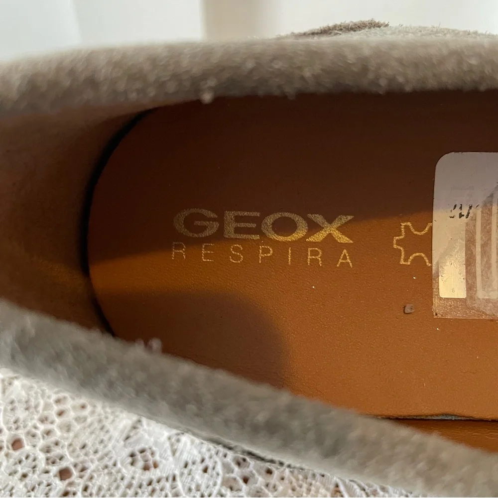 Geox Respira Gray Suede Chunky Platform Loafers Shoes New 10